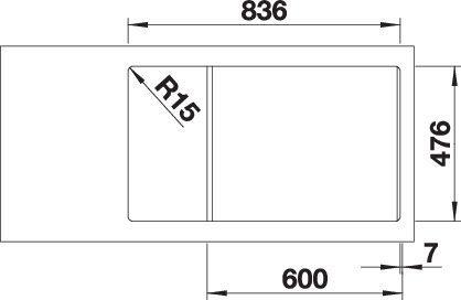 Actual product image Blanco Andano XL 6 S-IF Compact (Top-mounted sink, 86 cm, 50 cm)