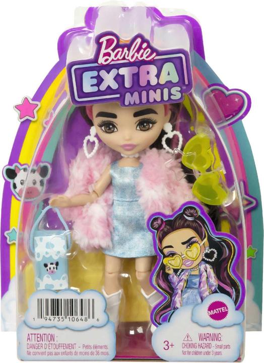 Actual product image Barbie Extra Mini Doll - Cow Print Furry Jacket