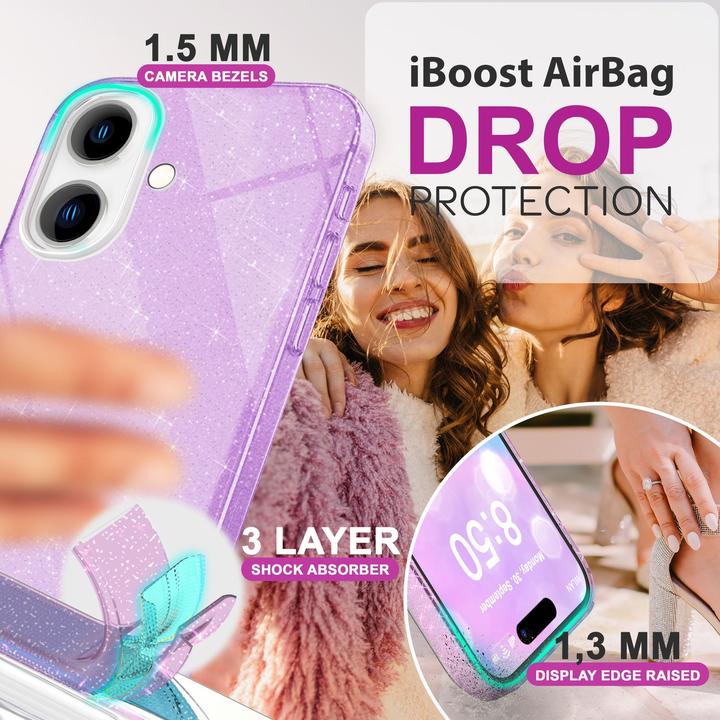 Produktbild Nalia Glitzer Hybrid Hülle (Apple iPhone 16)