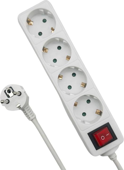 Produktbild MicroConnect 4-way Schuko Power Strip (4 x, CEE 7/3, 5 m)