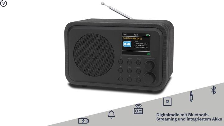 Produktbild DR 300-20 Tischradio DAB+, UKW Bluetooth®, DAB+, UKW wiederaufladbar Schwarz (DAB+, UKW, Bluetooth)