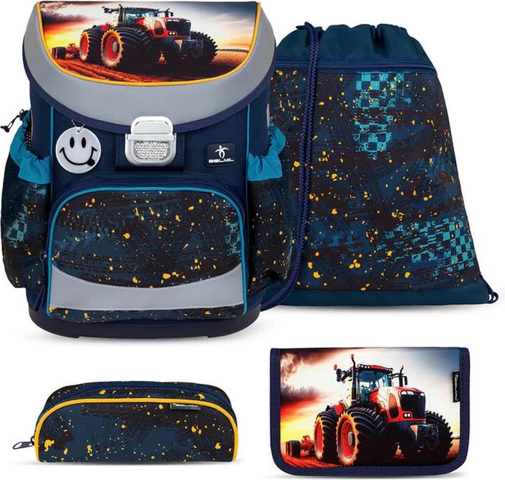 Belmil MINI FIT Schulrucksack 4-teiliges-Set Tractron (17 l)