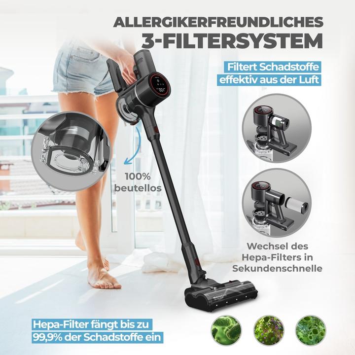 Immagine prodotto KLAMER Aspirapolvere senza fili, aspirapolvere senza fili da 500 Watt, aspirapolvere portatile flessibile