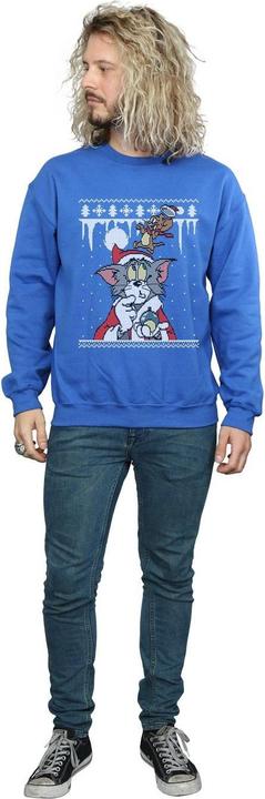 Actual product image Tom & Jerry Mens Christmas Fair Isle Sweatshirt (S)