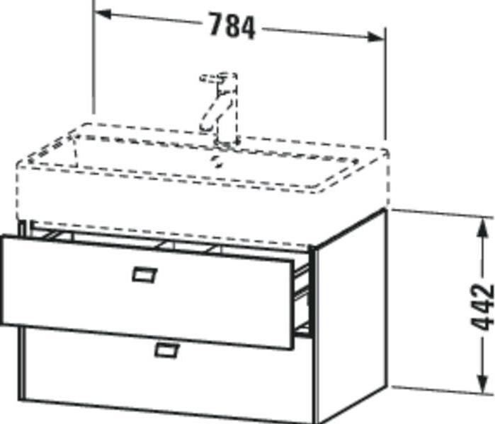 Produktbild Duravit Waschtischunterbau BRIOSO Griffe chr 442x784x459mm betongrau matt (78.5 x 44 x 46 cm)