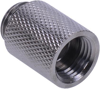 Actual product image Aquatuning Extension G1/4 to G1/4 25mm knurled black nickel