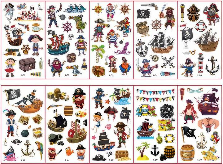 Produktbild X-Tac Piraten Tattoos Kinder