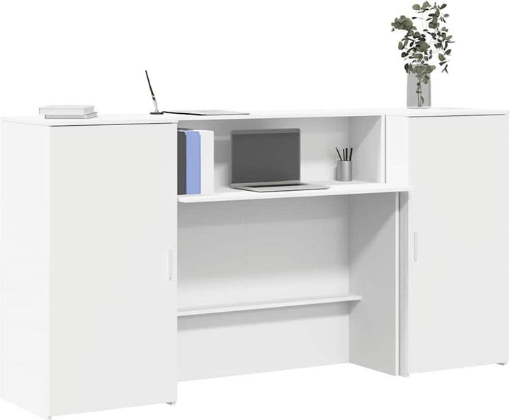 Image du produit VidaXL Comptoir d'accueil Blanc 200x50x103,5 cm Bois composite Comptoir d'accueil