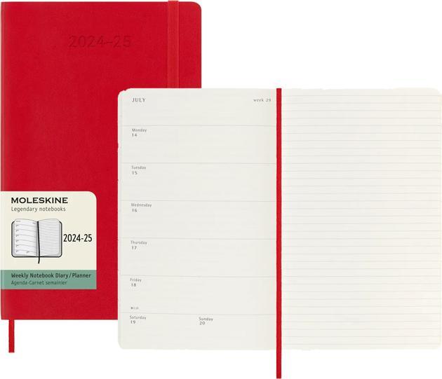 Productafbeelding Moleskine 18 maanden weekkalender 2024/2025, groot/A5, 1 week = 1 pagina, rechts gelinieerd (A5, Engels)