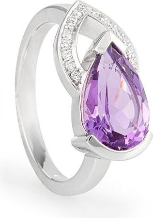Produktbild Breuning RING - E.AMETHYST/Brill. 0,111 Ct. H/si (48, 750/18 K Gold)