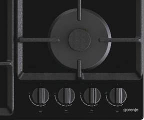 Image du produit Gorenje Hob GTW641EB Gas on glass, Number of burners/cooking zones 4, Mechanical, Juodas