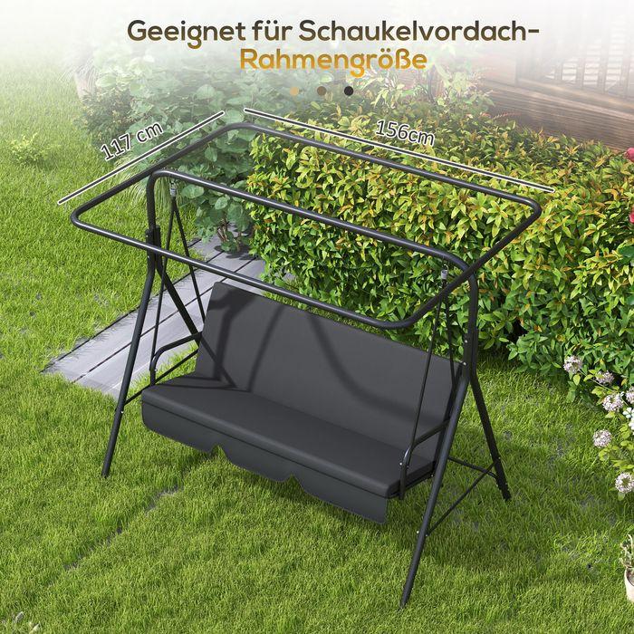 Produktbild Swisshandel24 Hollywoodschaukel Ersatzdach Dachbezug für 3-Sitzer, Sonnendach, Dunkelgrau