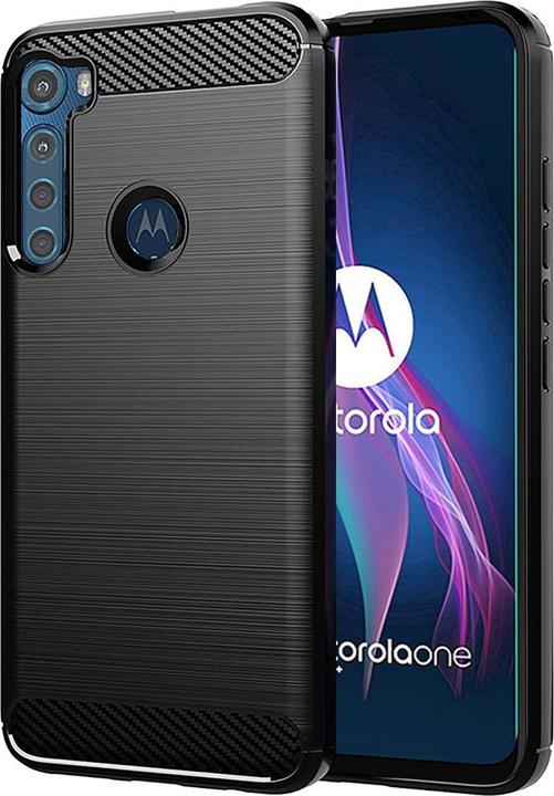 Immagine prodotto Techsuit - Carbon Silicone - Motorola One Fusion Plus - Black (Motorola One Fusion+)