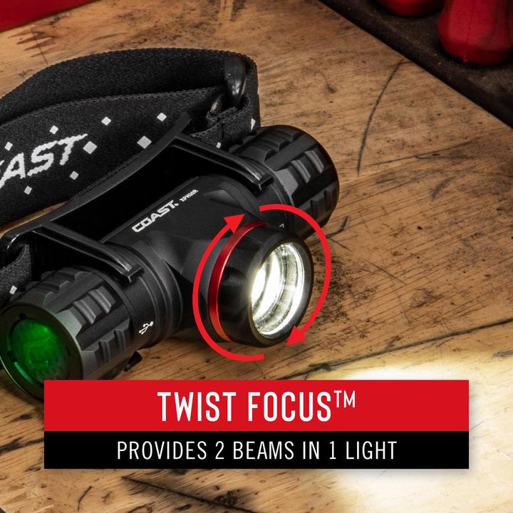Image du produit Coast XPH30R Lampe frontale rechargeable 1000 lumens - Vending Pack (1000 lm)