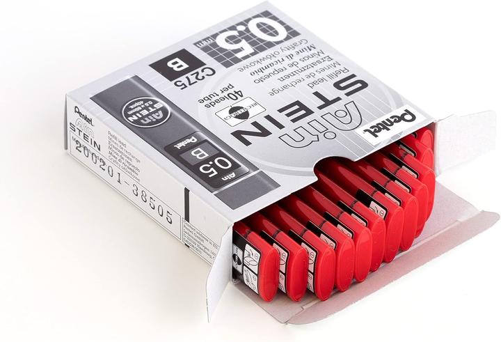 Produktbild Pentel C275 Feinminen-Set, Härtegrad B (12 Dosen á 40 Minen) (Ersatzmine, Graphit, 0.50 mm)