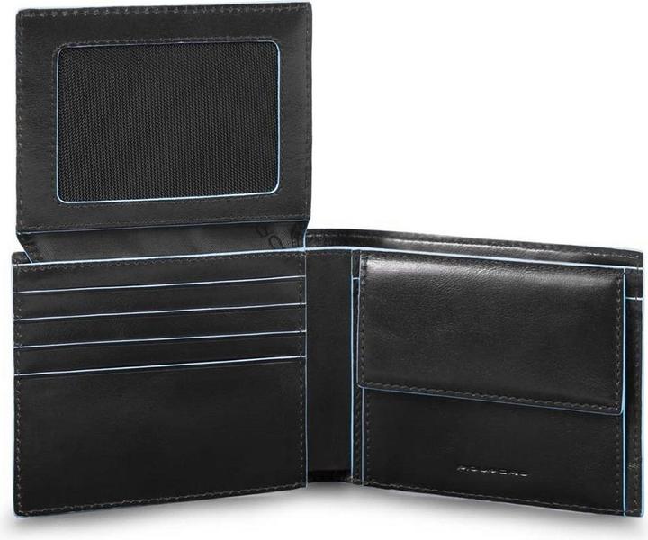 Actual product image Piquadro Blue Square - Men's wallet with flap ID window and coin pocket