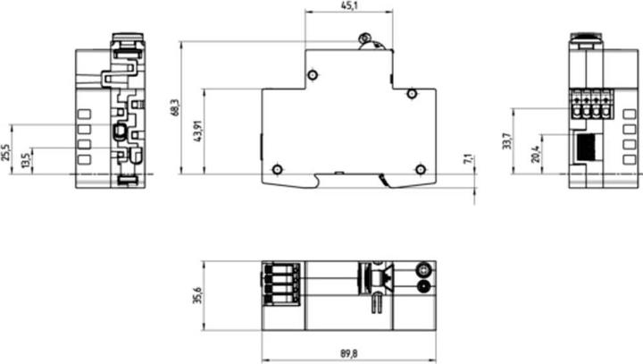 Voedingswaarden en ingrediënten Siemens 5TY1350-3MF16 Elektronisch veiligheidsschakelapparaat 1-fase F 2-polig 0,03A 230V