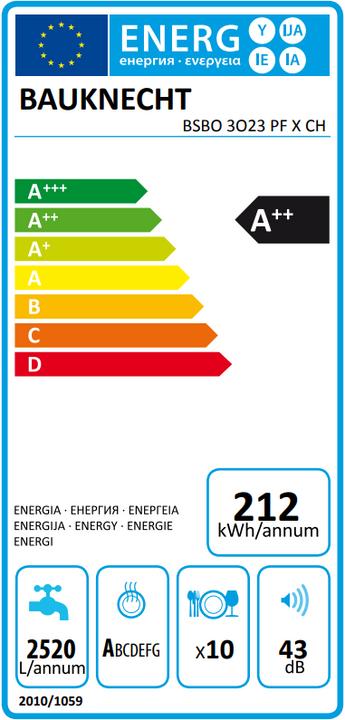 Energie-Label Bauknecht BSBO 3O23 PF X CH