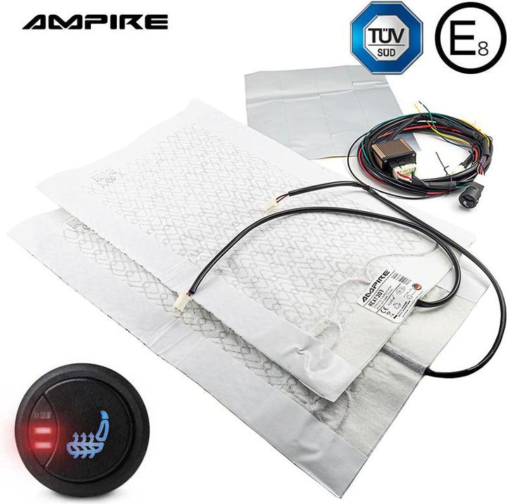 Ampire Stoelverwarming, 3-traps verstelbaar, 12 volt