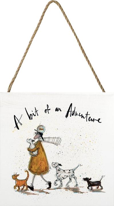 Actual product image Sam Toft Blackboard A Bit Of An Adventure Made Of Wood (20 x 20 x 2.7 cm)