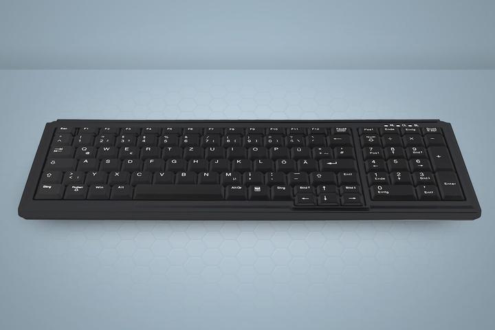 Actual product image Active Key Industry 4.0 Compact Notebook Style Keyboard with NumPad PS2 Black (DE, Cable)