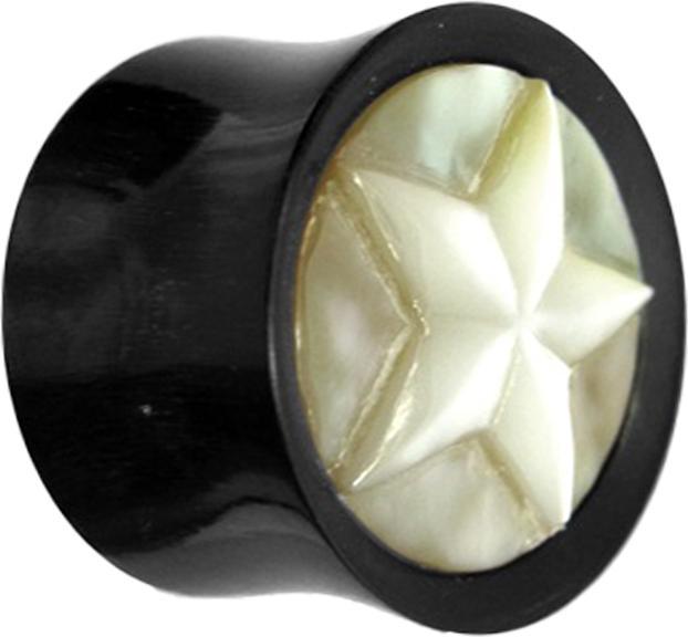 Image du produit Star Piercing Flared Plug étoile en nacre de corne et d'os (Minéral, Organique, sans laiton)