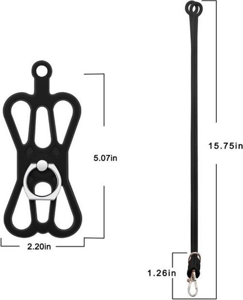 Actual product image MU Style Universal silicone mobile phone chain with stand function