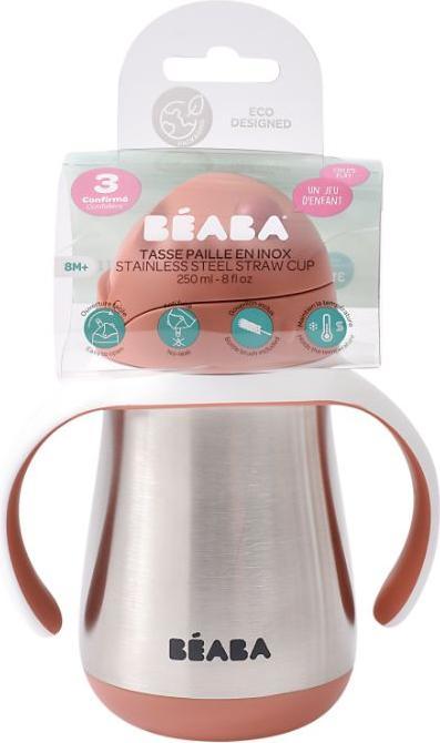 Actual product image Beaba Straw cup Inox 250ml terracotta