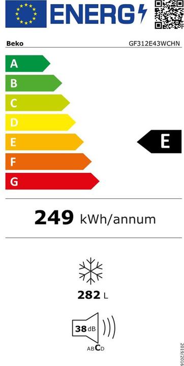 Energy Label Beko GF312E43WCHN (Stand-alone, 275 l)