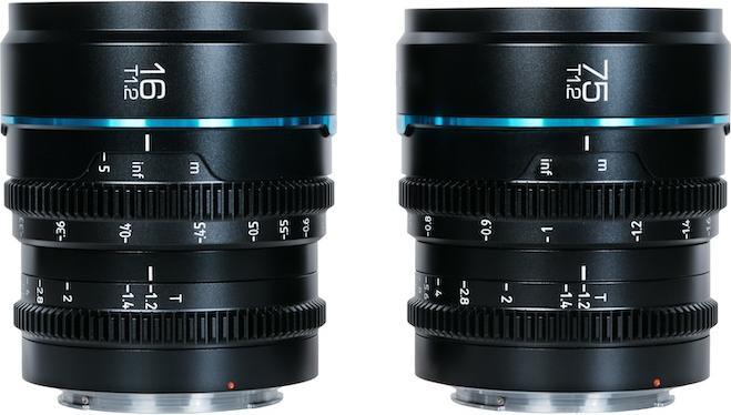 Actual product image Sirui MS-2SXB Nightwalker Series 16 & 75mm T1.2 S35 Manual Focus Cine Lens Bundle (X Mount, Black) (Fujifilm X, APS-C / DX)
