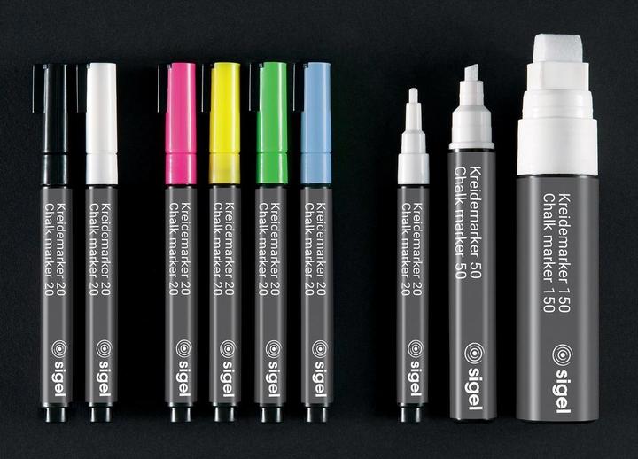 Immagine prodotto Sigel Pennarello a gesso giallo/verde/rosa (Giallo, Verde, Pink, 5 mm, 3 x)