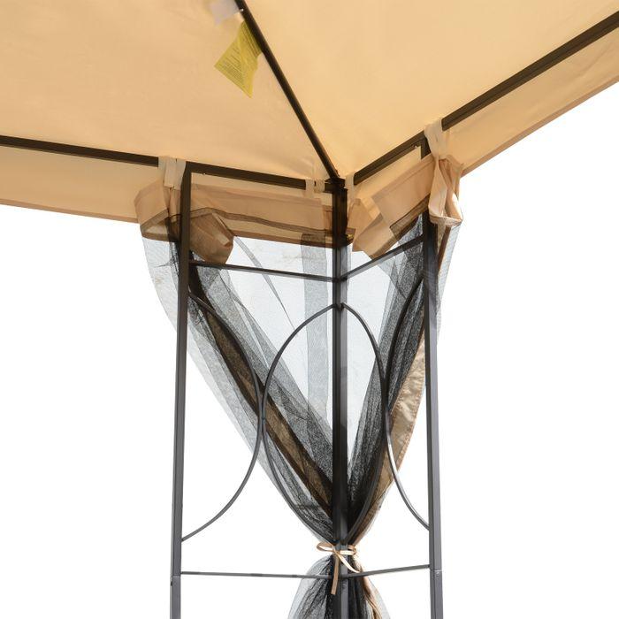 Immagine prodotto Swisshandel24 Padiglione da giardino Padiglione resistente alle intemperie con 4 ripiani Metallo + poliestere (298 cm, 298 cm)
