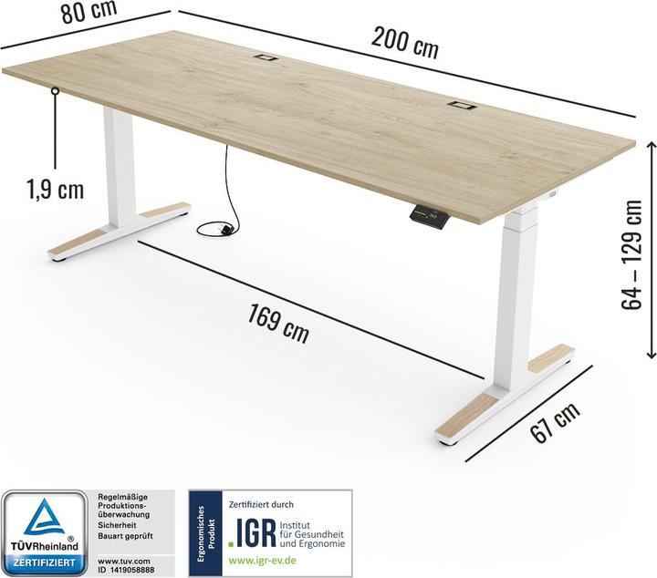 Image du produit Yaasa Desk Expert (200 x 80 cm)