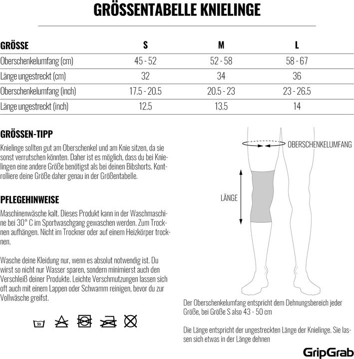 Nutritional values and ingredients GripGrab Classic Knee Warmers (S)
