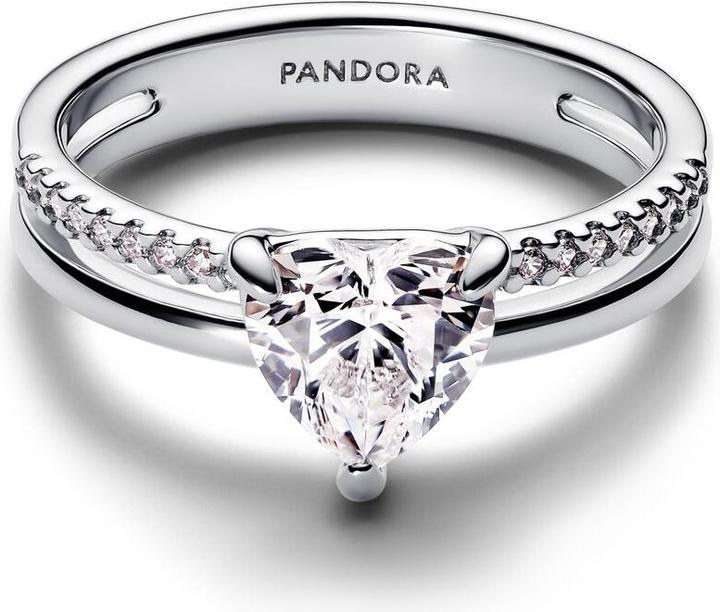 Produktbild Pandora Doppelband Herz Ring (48, 925 Silber)