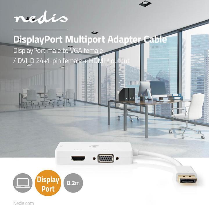 Produktbild Nedis Displayport-Adapter| DisplayPort 1.2| DVI-D 24+1-Pin Buchse HDMI VGA (VGA)