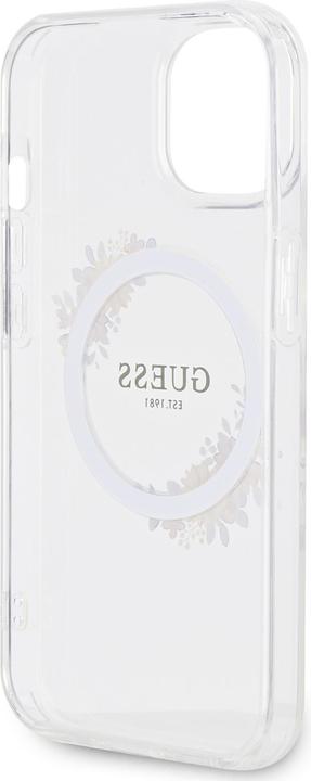 Image du produit Guess GUHMP15SHFWFCT iPhone 15 / 14 / 13 6.1" étui rigide transparent IML Flowers Wreatch MagSafe (Apple iPhone 15)