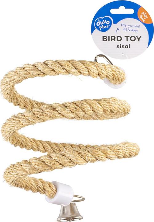 Actual product image Duvoplus Spiral rope for sisal bird toy with bell