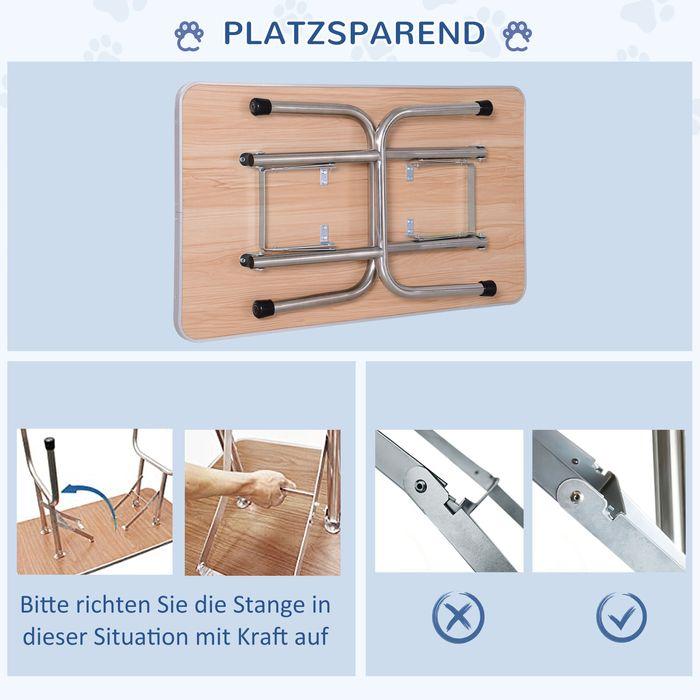 Image du produit Swisshandel24 Table de toilettage Table de tonte avec panier inférieur pour chiens réglable en hauteur pliable (Chien)