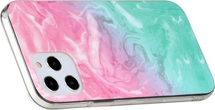 Produktbild Cover-Discount iPhone 12 / 12 Pro - Softes Silikon Gummi Case Marble rosa / blau (Apple iPhone 12, Apple iPhone 12 Pro)