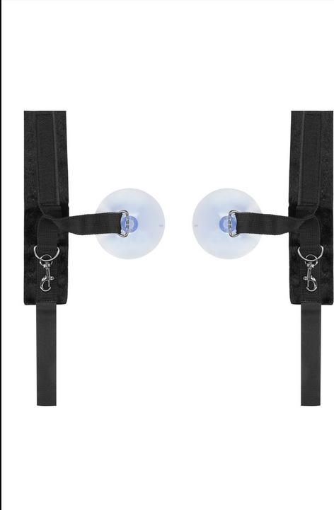 Actual product image Ouch! Velvet & Velcro Adjustable Handcuffs Suction Cup