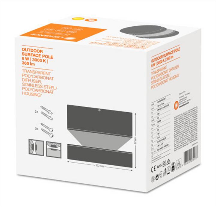Produktbild Ledvance Outdoor Surface Pole 6W 3000K IP44 Sst LED Aussenleuchte (360 lm, IP44)
