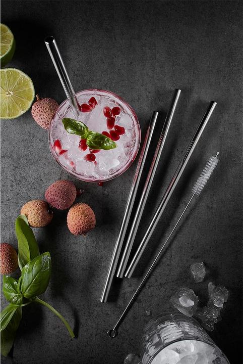 Actual product image GEFU Stainless steel drinking straws FUTURE, 18 cm (4 x)