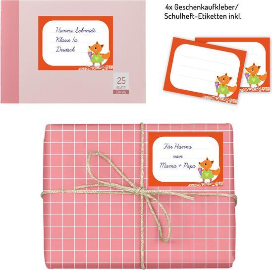Actual product image Dabelino School enrolment gift wrap set for girls (Wrapping paper, 4 x)