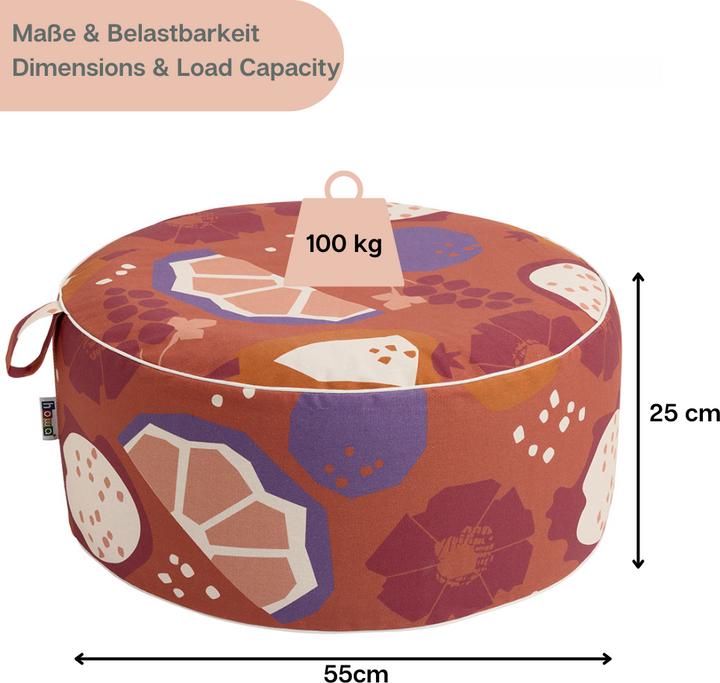 Image du produit Howa Coussin, pouf gonflable "colorful red" 55cm 8710 (55 x 25 cm)