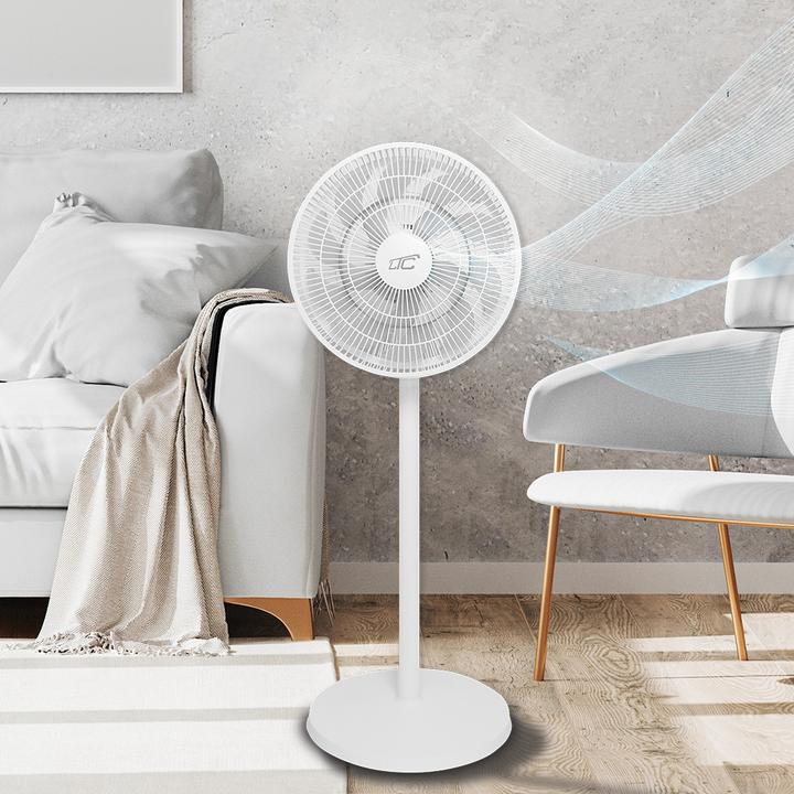 Image du produit LTC Standing Fan WT112 45W 12" digital display, remote, oscillation, white