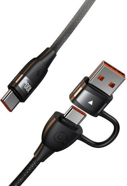 Actual product image Usams Cable U85 2xUSB-C/USB-A 2m 100W PD Fast Charge czarny/black SJ655USB01 (US-SJ655) (2 m, USB 3.2 Gen 1, 100 W)