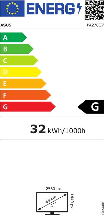 Energie-Label ASUS ProArt PA278QV (2560 x 1440 Pixel, 27")