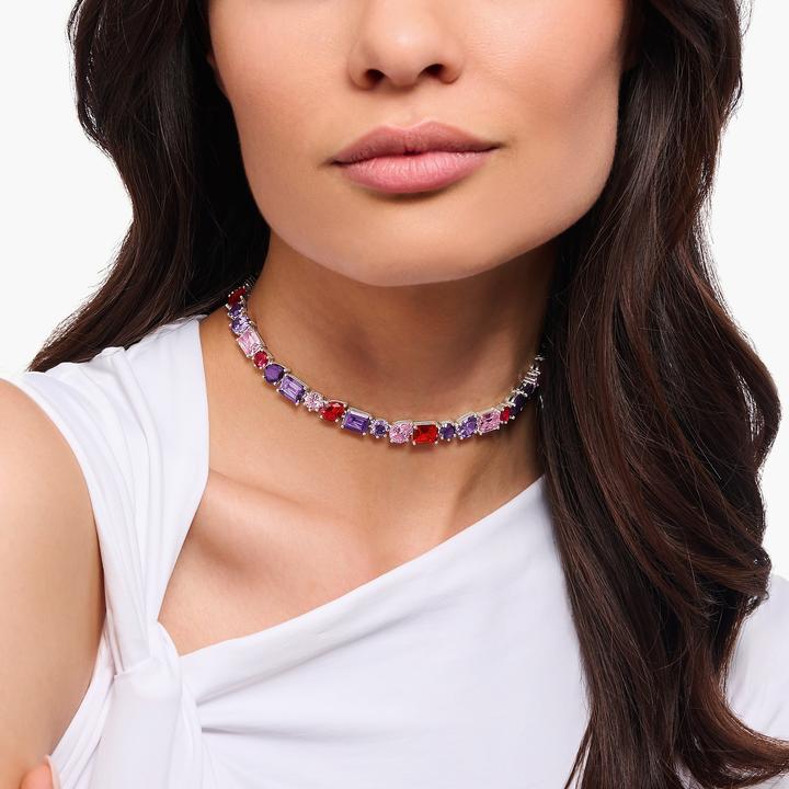 Actual product image Thomas Sabo Choker necklace with colourful stones in three cuts silver (925 silver, 34 - 42 cm)