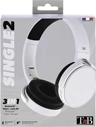Produktbild T'nB TNB Casque bluetooth Single 2 Gris (keine Geräuschunterdrückung, 8 h, Kabellos)